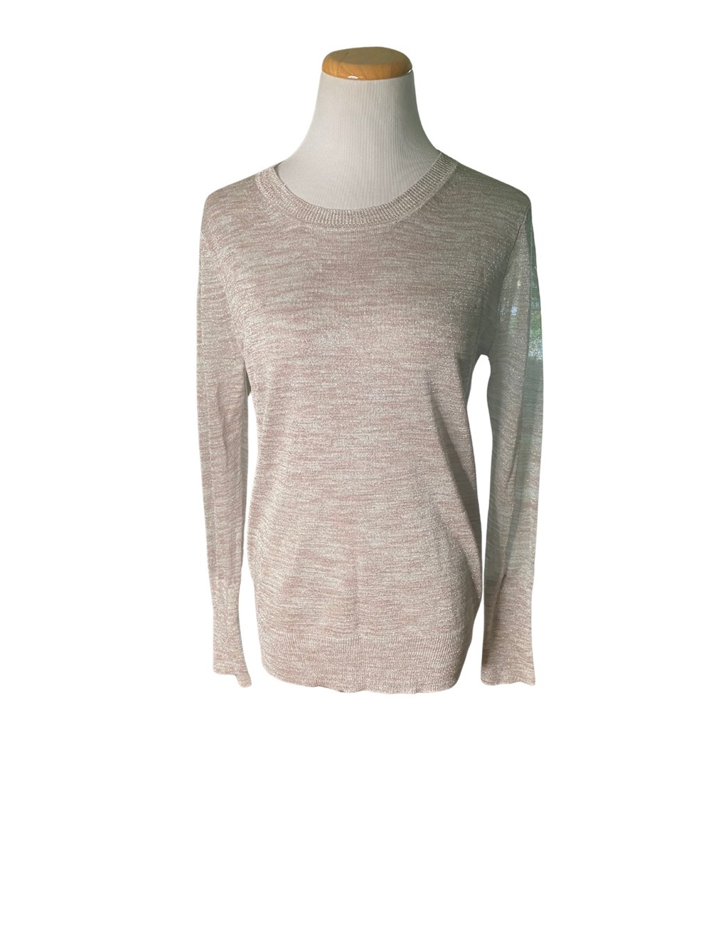 J.Crew Metallic Shimmer Crewneck Sweater Women’s Small Gold Lightweight-nwt - Picture 2 of 9